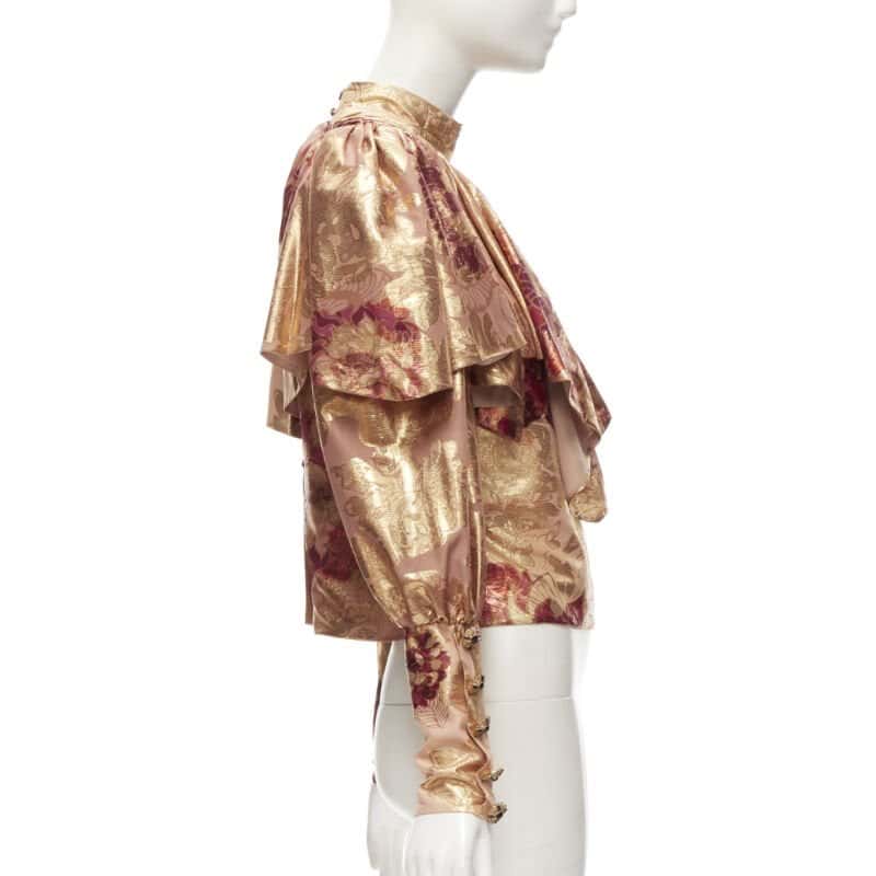 Raisa Vanessa Foil Rhinestone Top Gold Polyester Never worn - Model View