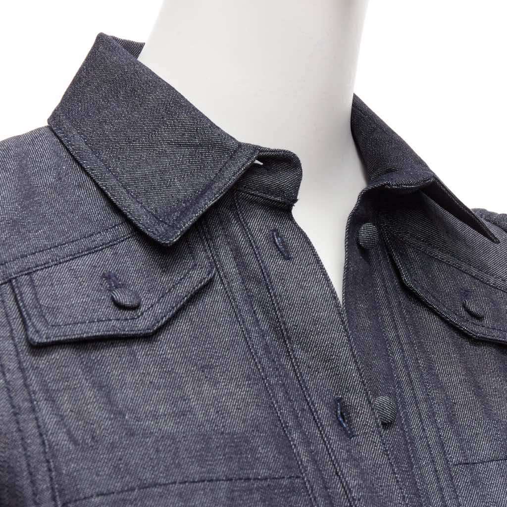 Dice Kayek Denim Safari Dress Blue Cotton Never worn - Back View