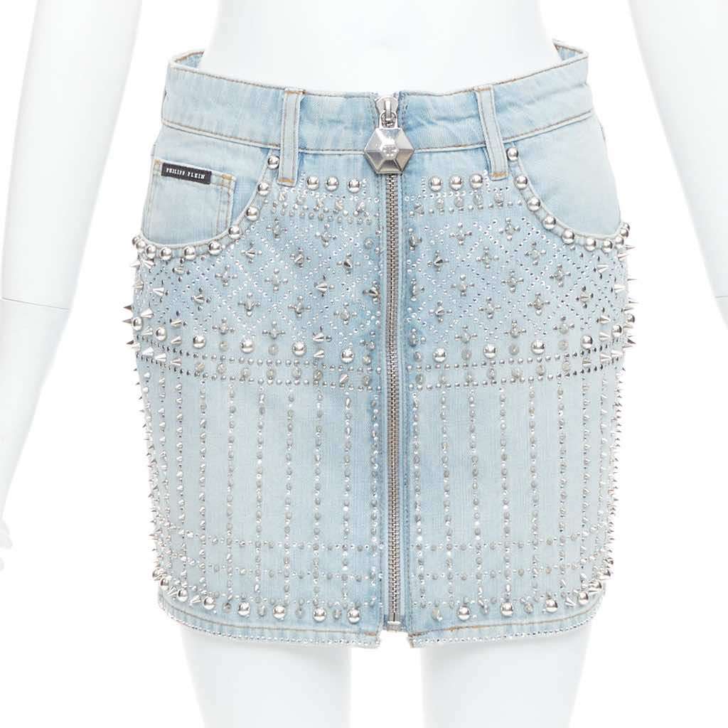 Phillip Plein New Skirt Blue Very good condition - Front View