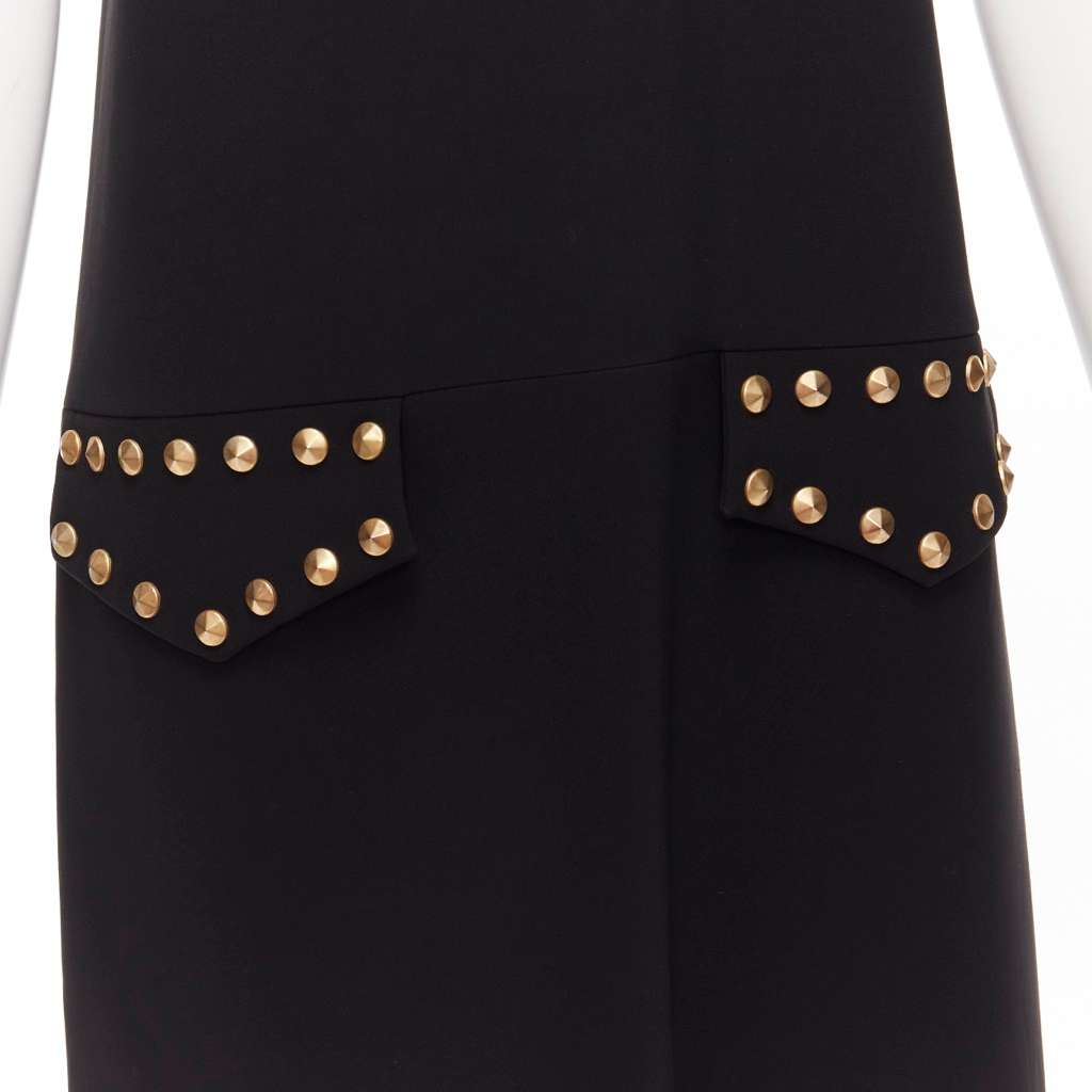 Moschino Studded Sleeveless Dress Black Very good - Back View