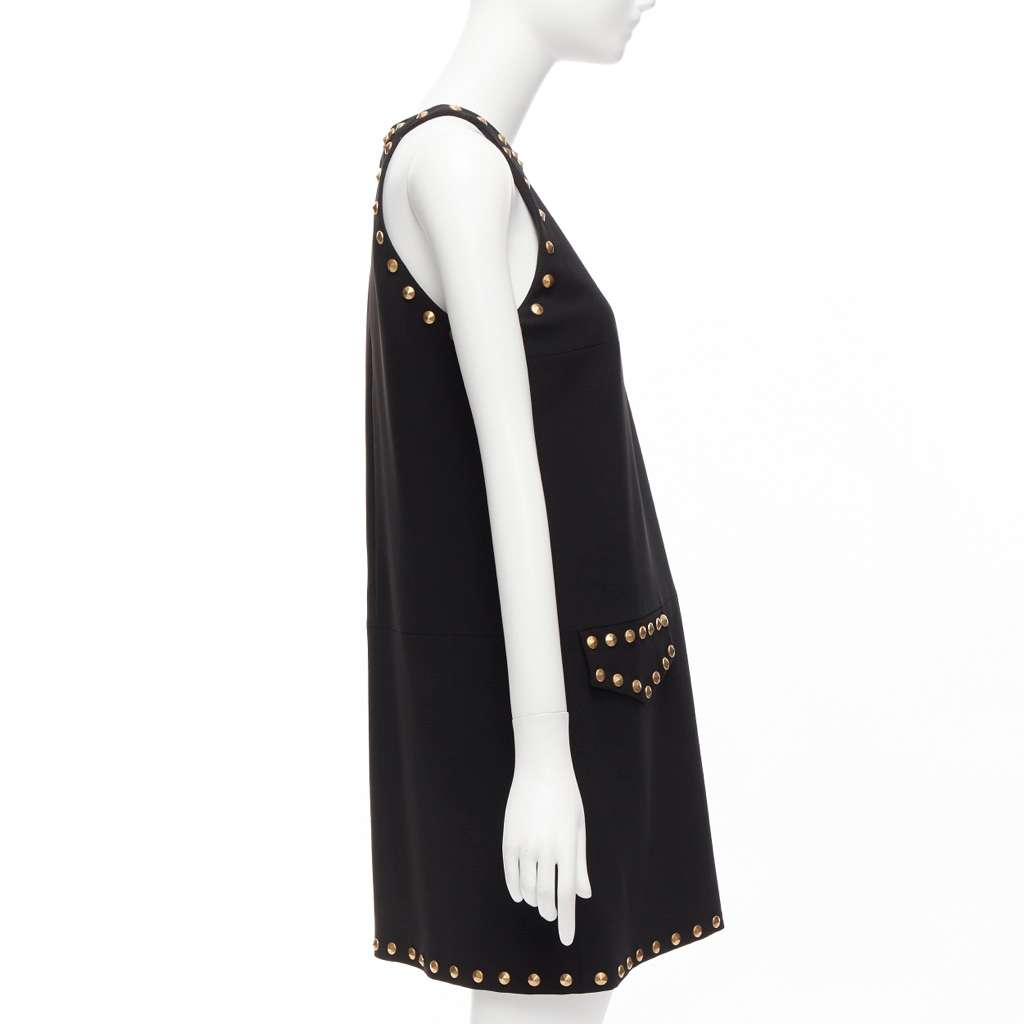 Moschino Studded Sleeveless Dress Black Very good - Model View