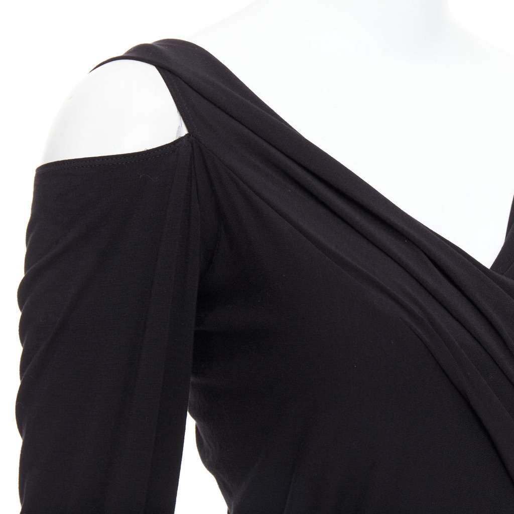 Donna Karan Cold Shoulder Dress Black Viscose Very good condition - Back View