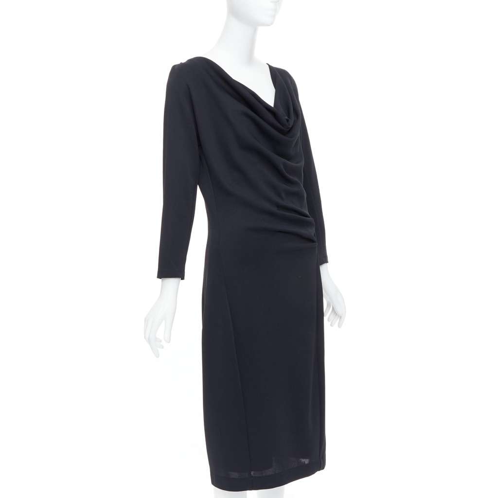 Donna Karan Cowl Neck Dress Black Viscose Very good condition - Inside View