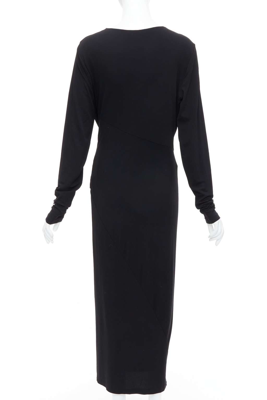 Donna Karan Buckle Drape Dress Black Viscose Good condition - Box View
