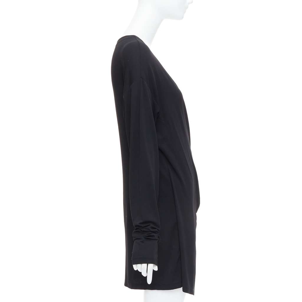Donna Karan V Neck Mini Dress Black Viscose Good - Model View