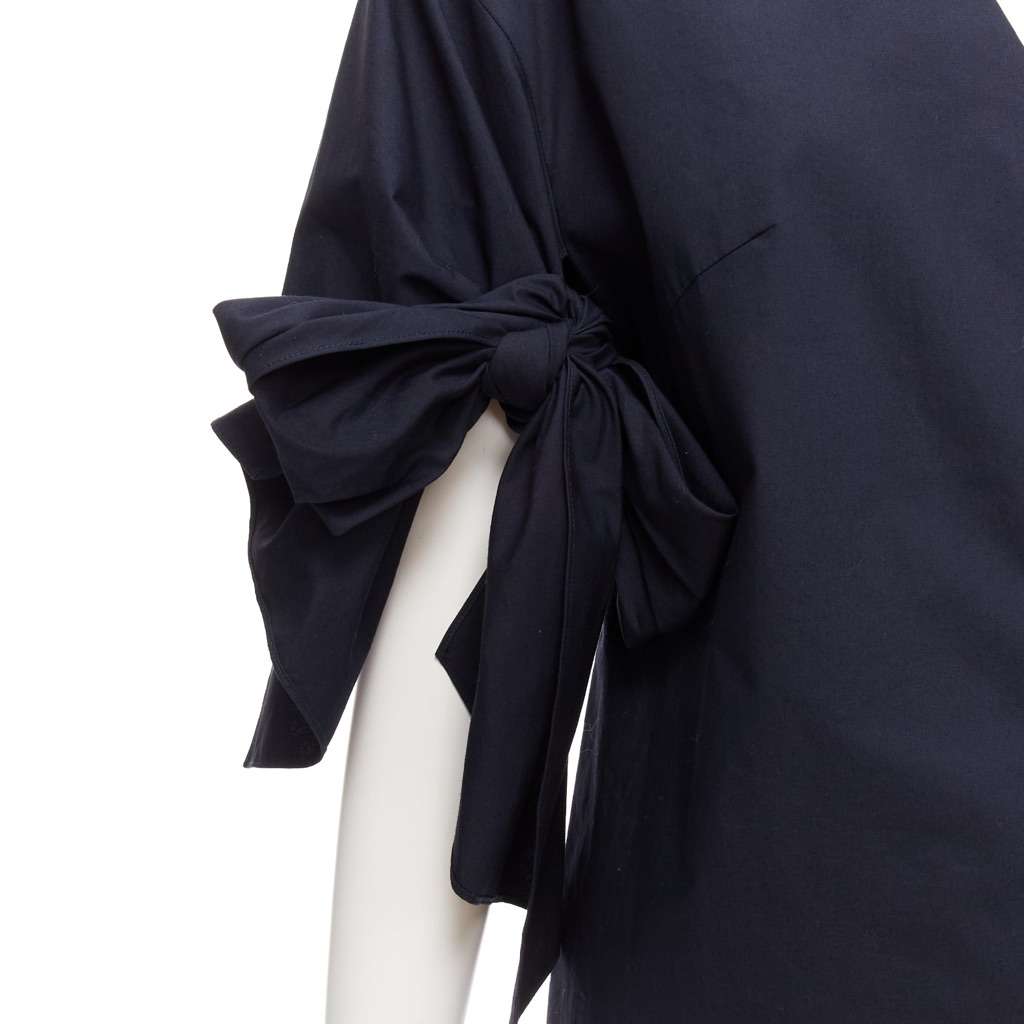 Delpozo Knot Tie Top Navy Cotton Never worn - Back View