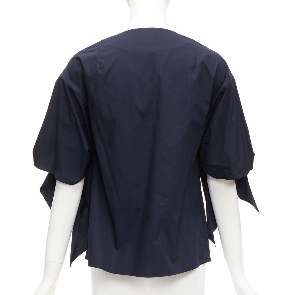 Delpozo Knot Tie Top Navy Cotton Never worn - Box View