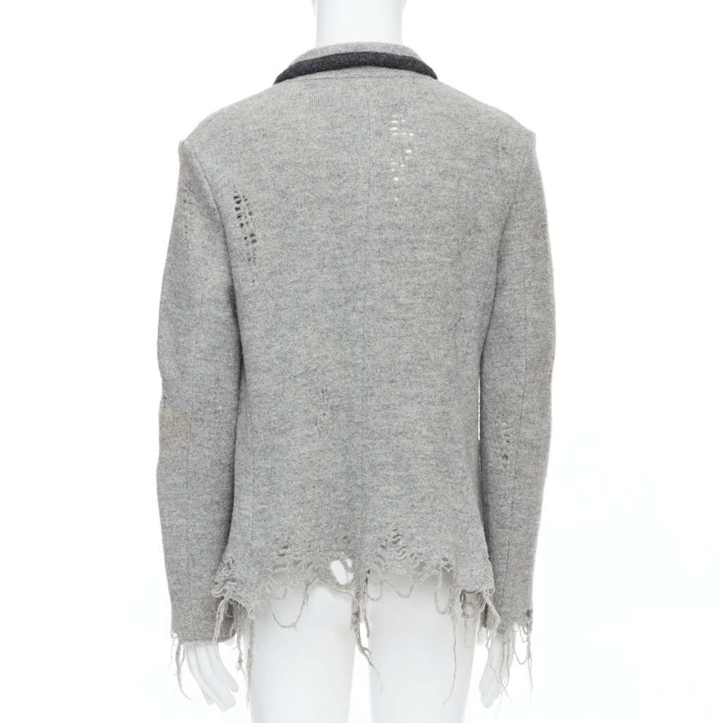 Miharayasuhiro Grey Grunge Nautical Blazer Grey Wool Very good condition - Box View