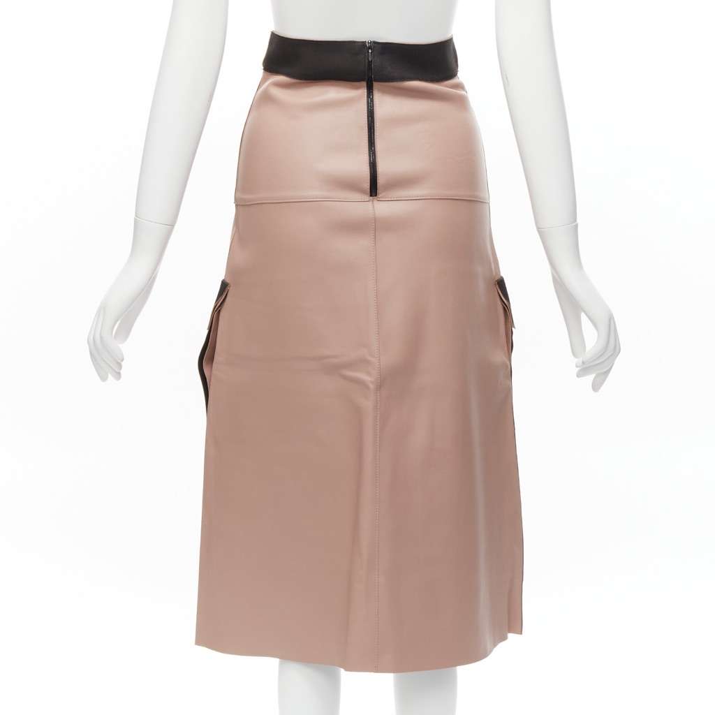 Dion Lee Leather Panel Skirt Pink Leather Fair - Box View