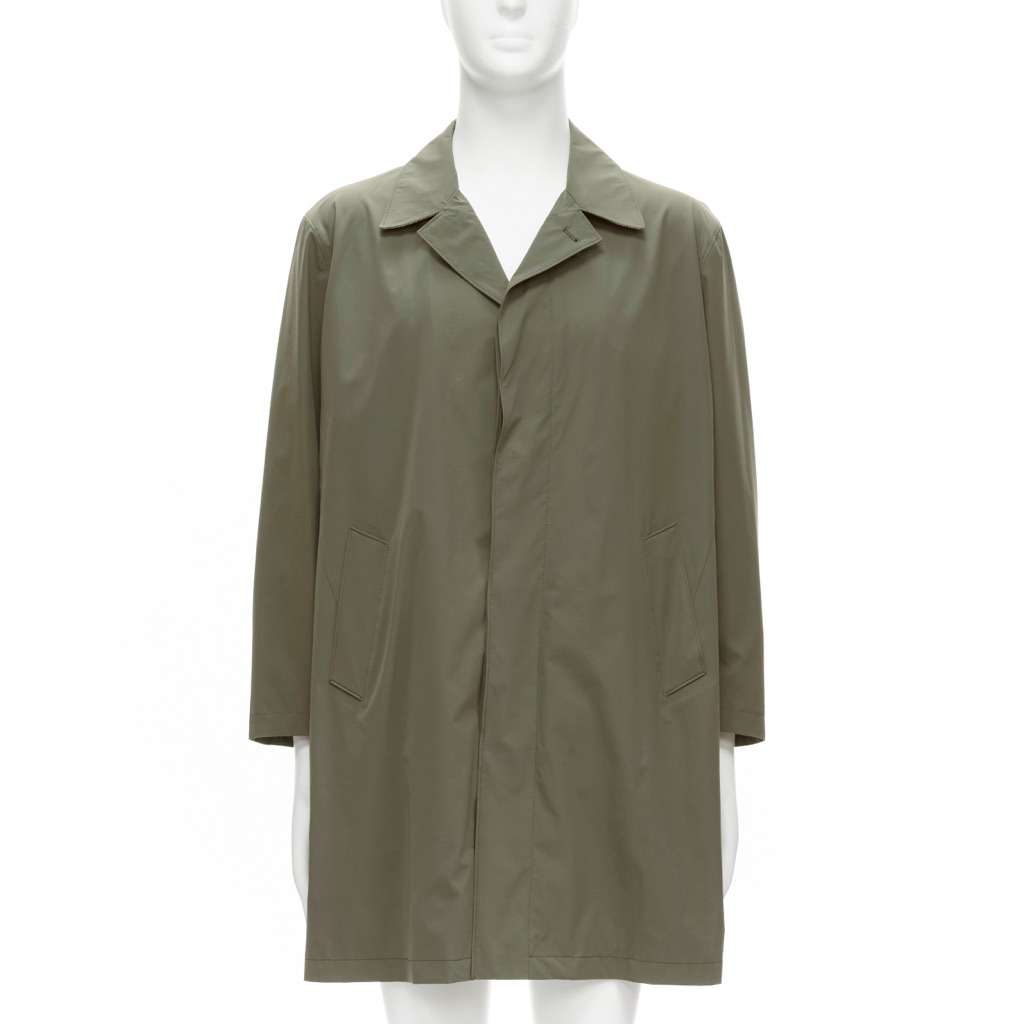 Loro Piana Green Longline Jacket Khaki Polyamide Good - Front View