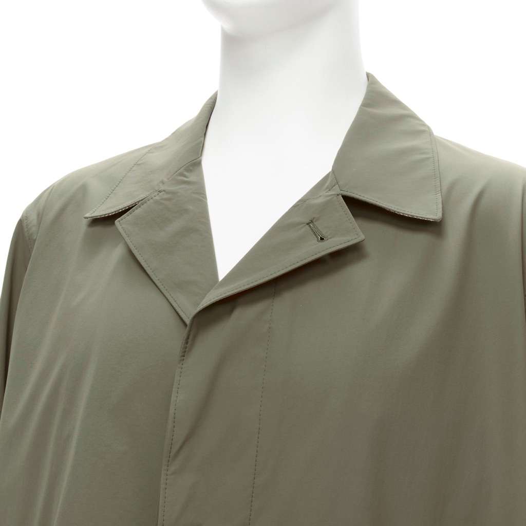 Loro Piana Green Longline Jacket Khaki Polyamide Good - Back View
