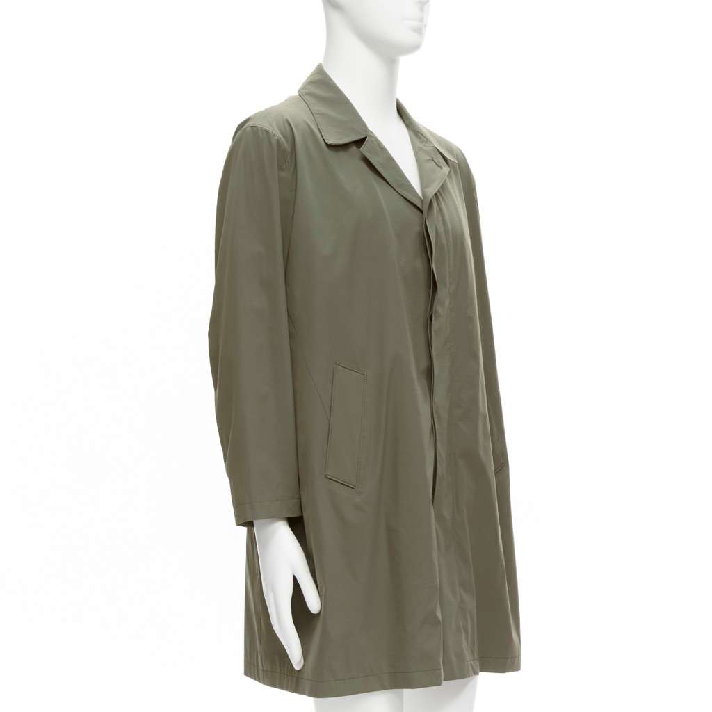 Loro Piana Green Longline Jacket Khaki Polyamide Good - Inside View