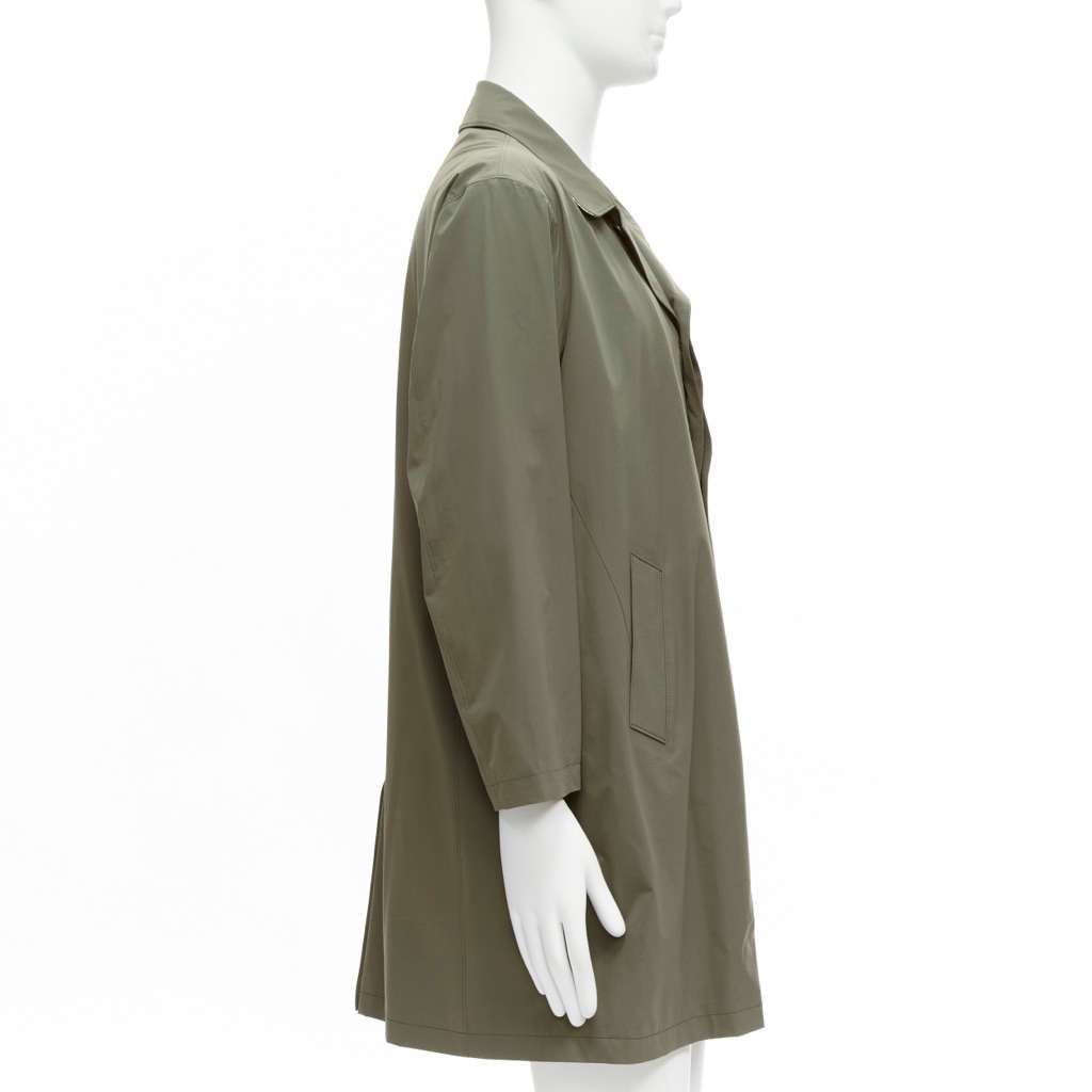 Loro Piana Green Longline Jacket Khaki Polyamide Good - Model View