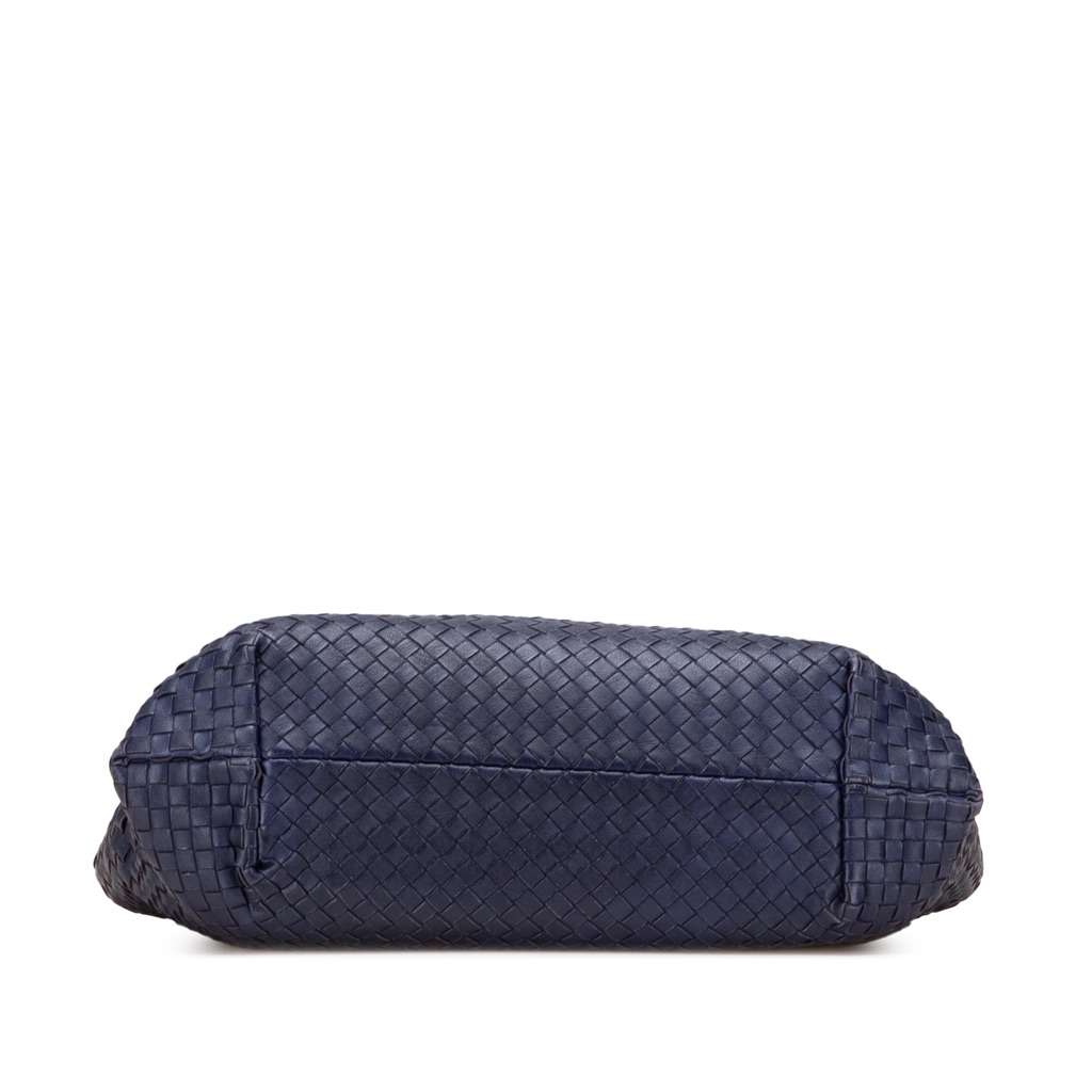 Bottega Veneta Medium Nappa Intrecciato Roma Tote Blue Leather Good - Inside View