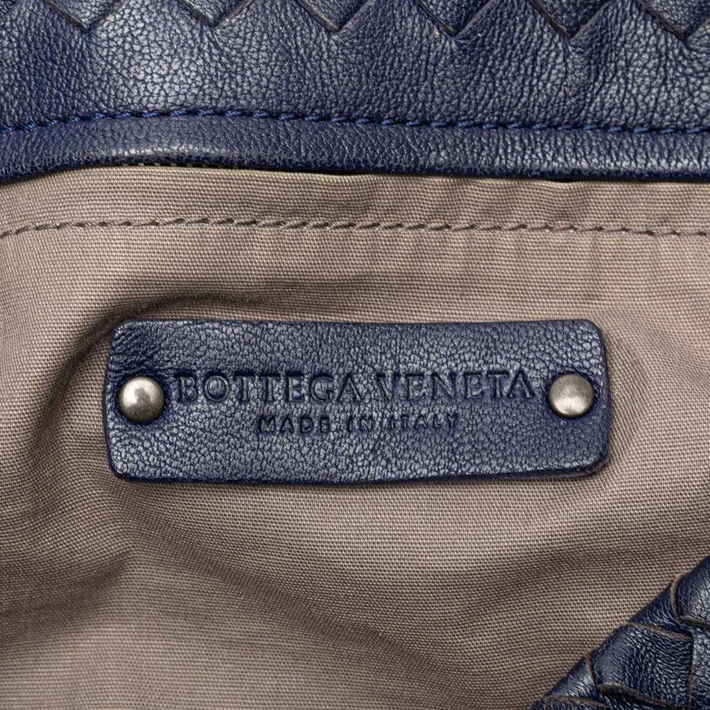 Bottega Veneta Medium Nappa Intrecciato Roma Tote Blue Leather Good - Box View