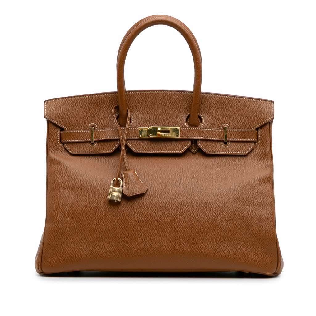 Hermès Courchevel Birkin Retourne 35 Brown Leather Good condition - Front View