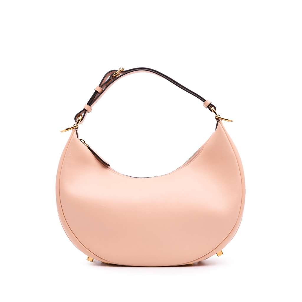 Fendi Small Leather Fendigraphy Hobo Pink Leather Good condition - Front View