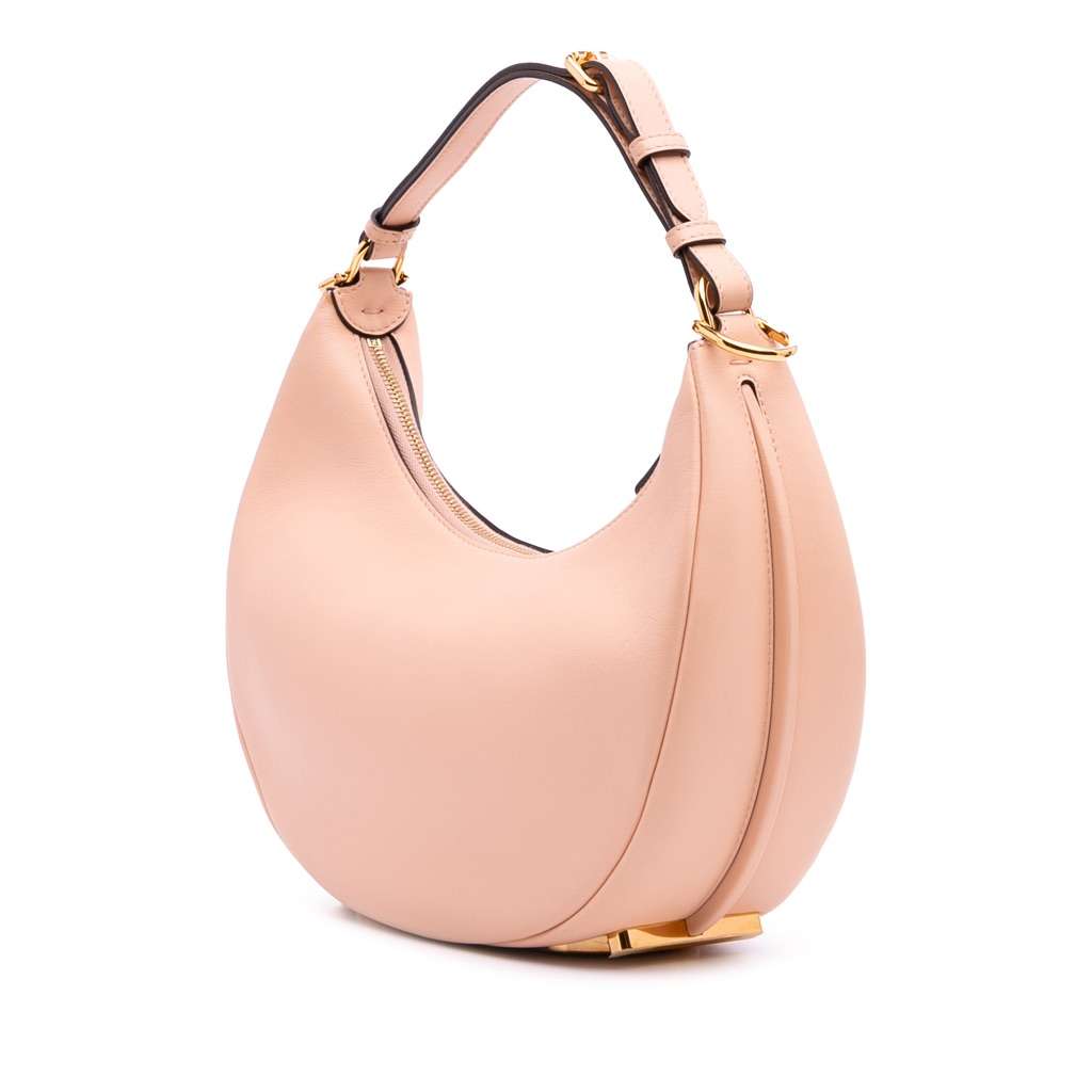 Fendi Small Leather Fendigraphy Hobo Pink Leather Good condition - Back View
