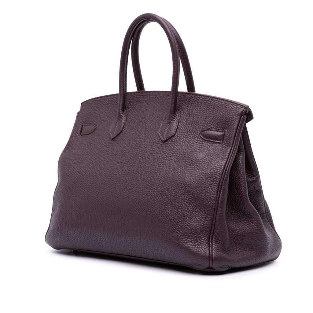 Hermès Togo Birkin Retourne 35 Purple Leather Good condition - Back View