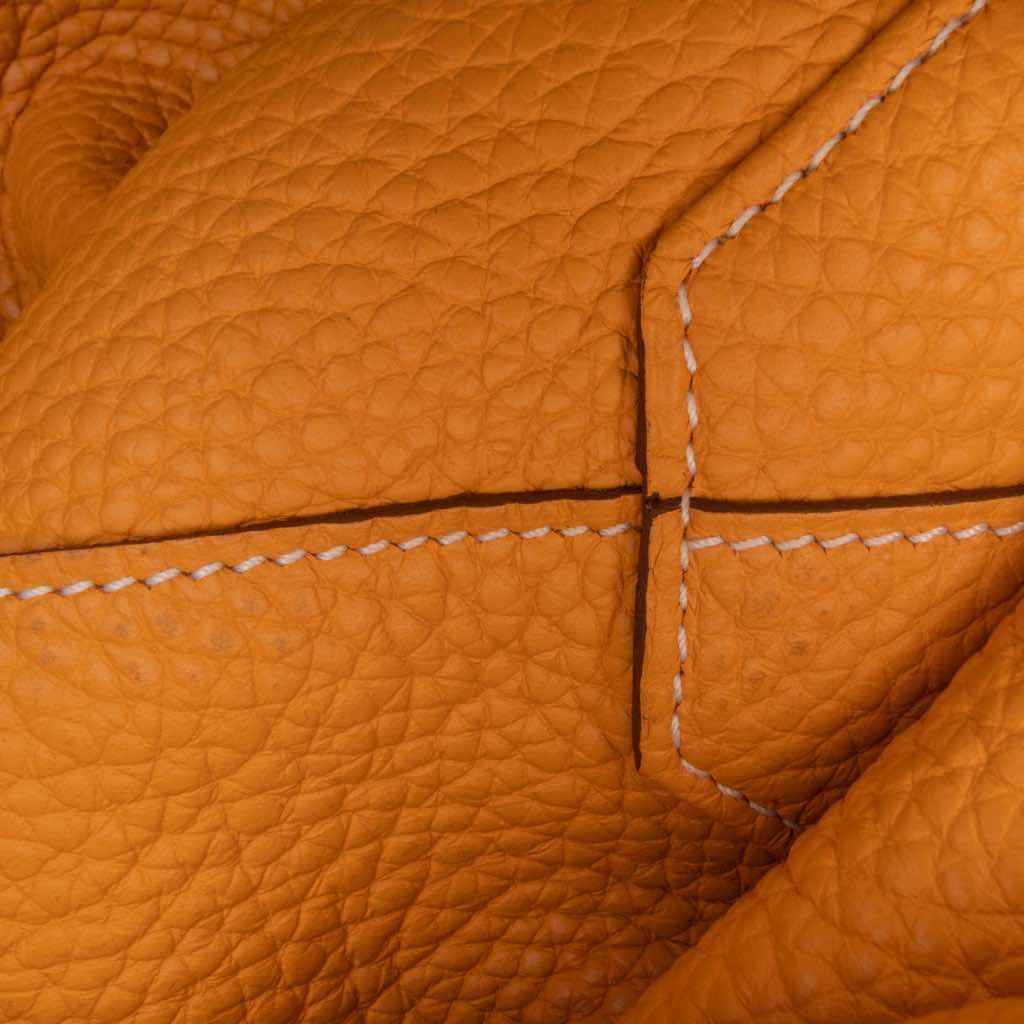 Hermès Clemence Double Sens 36 Orange Leather Good condition - Box View