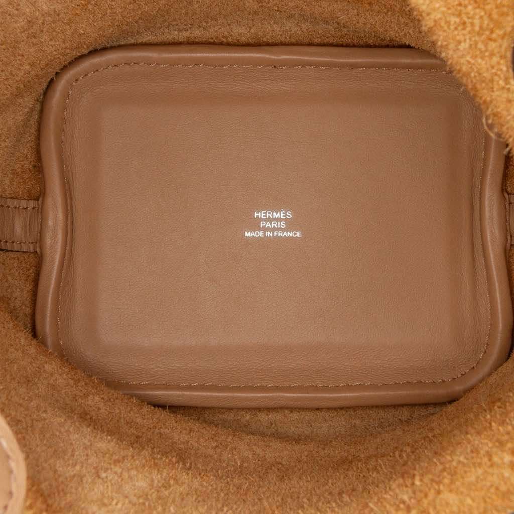 Hermès Micro Swift Lucky Daisy Picotin Lock 14 Brown Leather Good condition - Model View