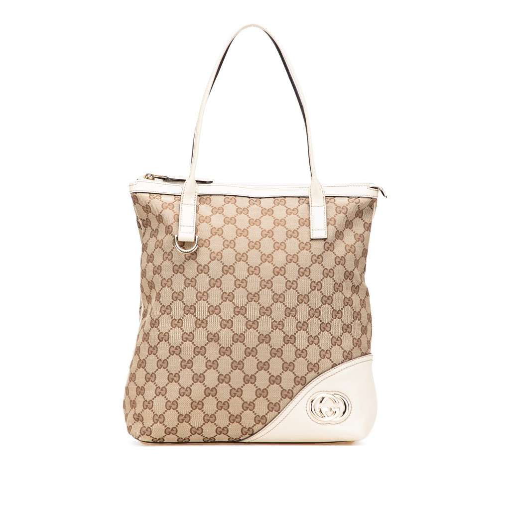 Gucci GG Canvas Britt Tote Brown Very good - Front View