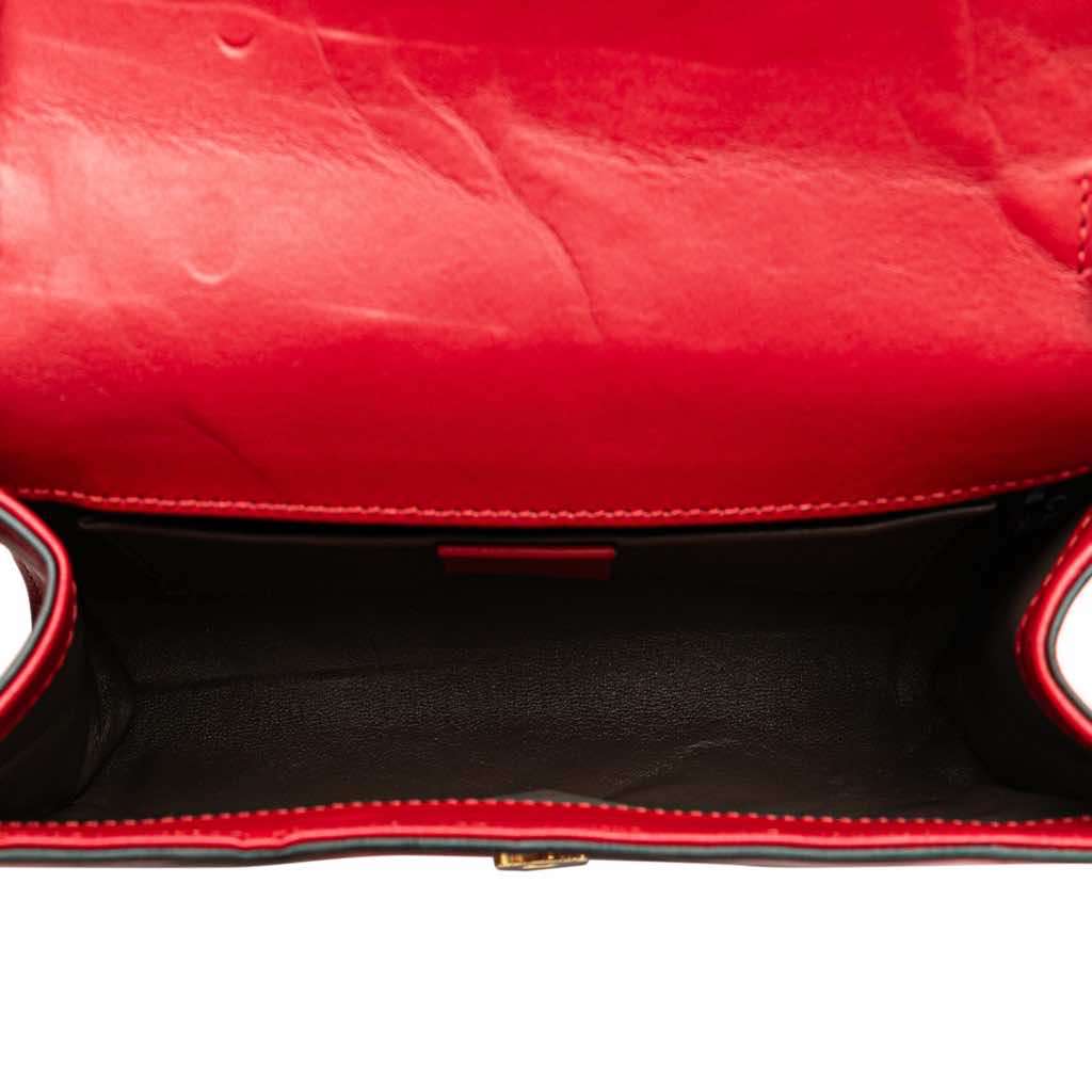 Gucci Small Leather Zumi Satchel Red Leather Very good - Model View