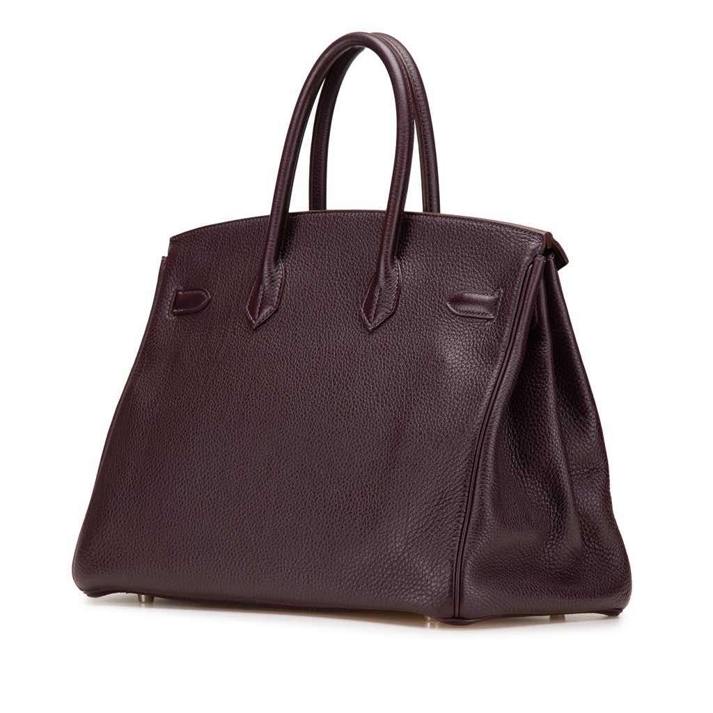 Hermès Togo Birkin Retourne 35 Purple Leather Good condition - Back View