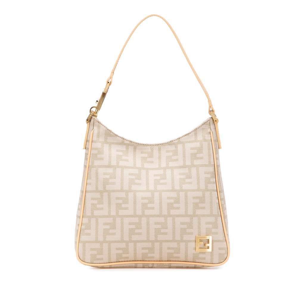Fendi Zucca Canvas Shoulder Bag Brown Very good - Front View