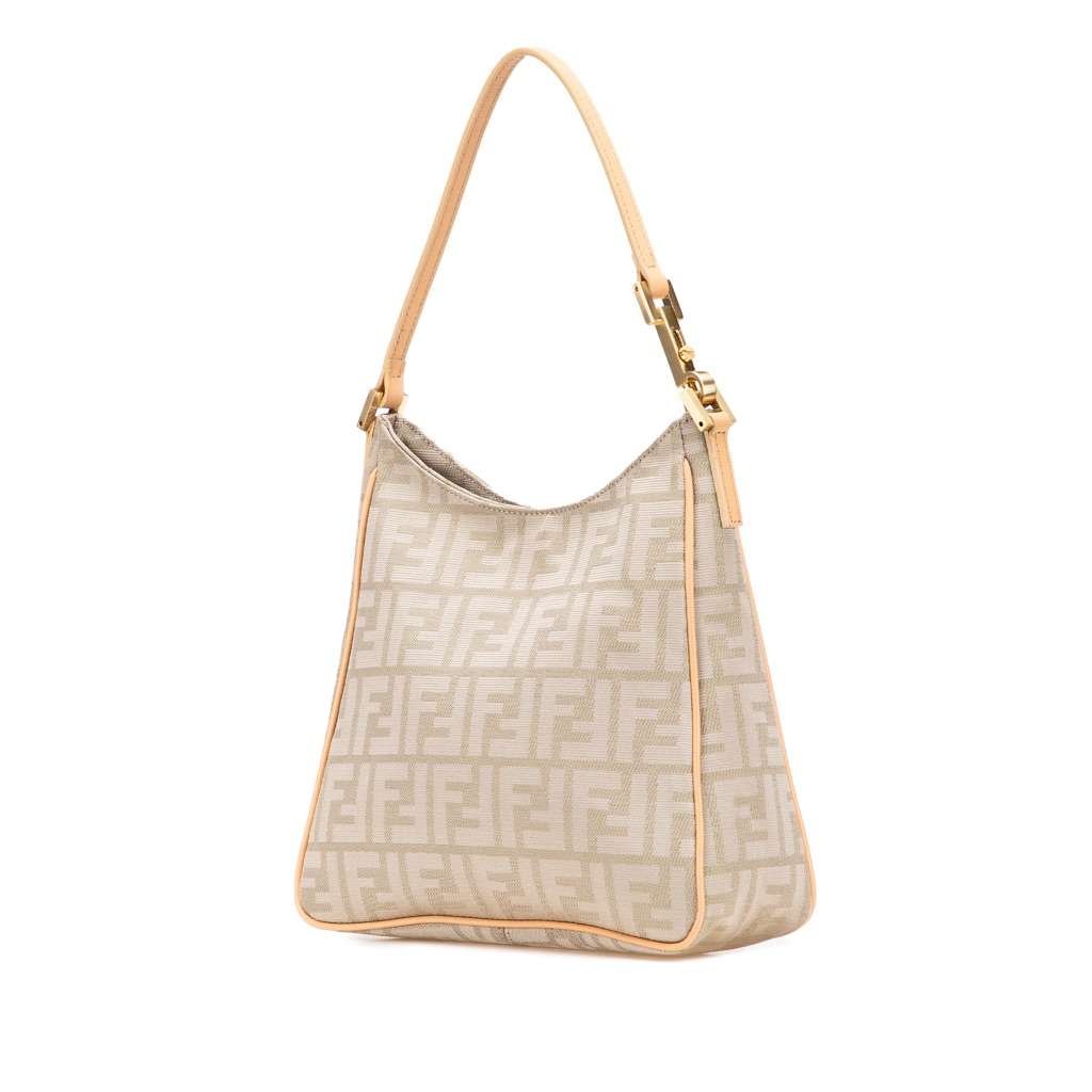 Fendi Zucca Canvas Shoulder Bag Brown Very good - Back View