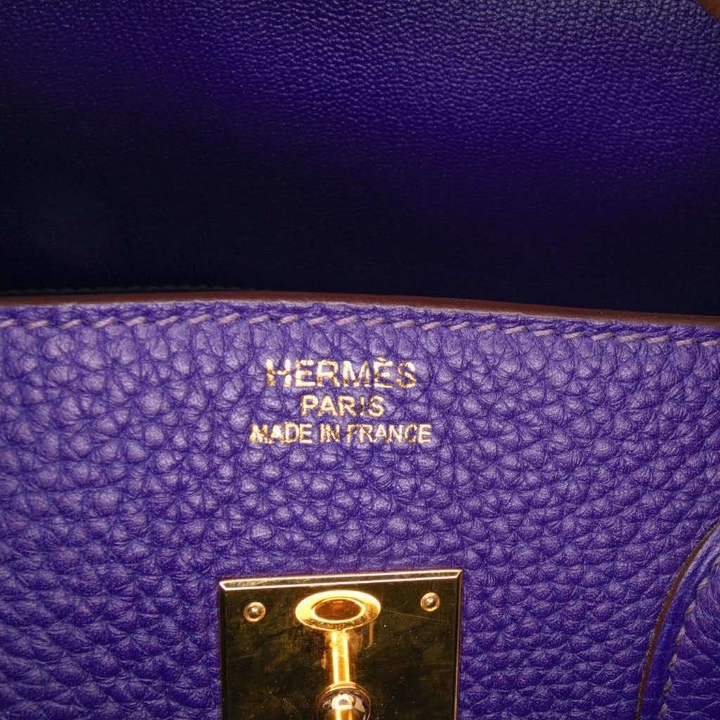 Hermès Togo Birkin Retourne 35 Purple Leather Good condition - Box View