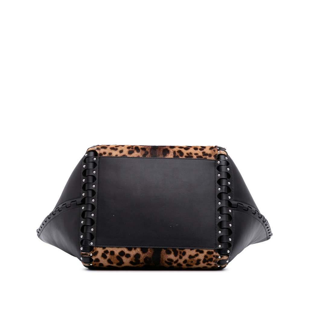 Alaïa Pony Hair and Leather Leopard Printed Le Hinge Tote Brown Good condition - Inside View