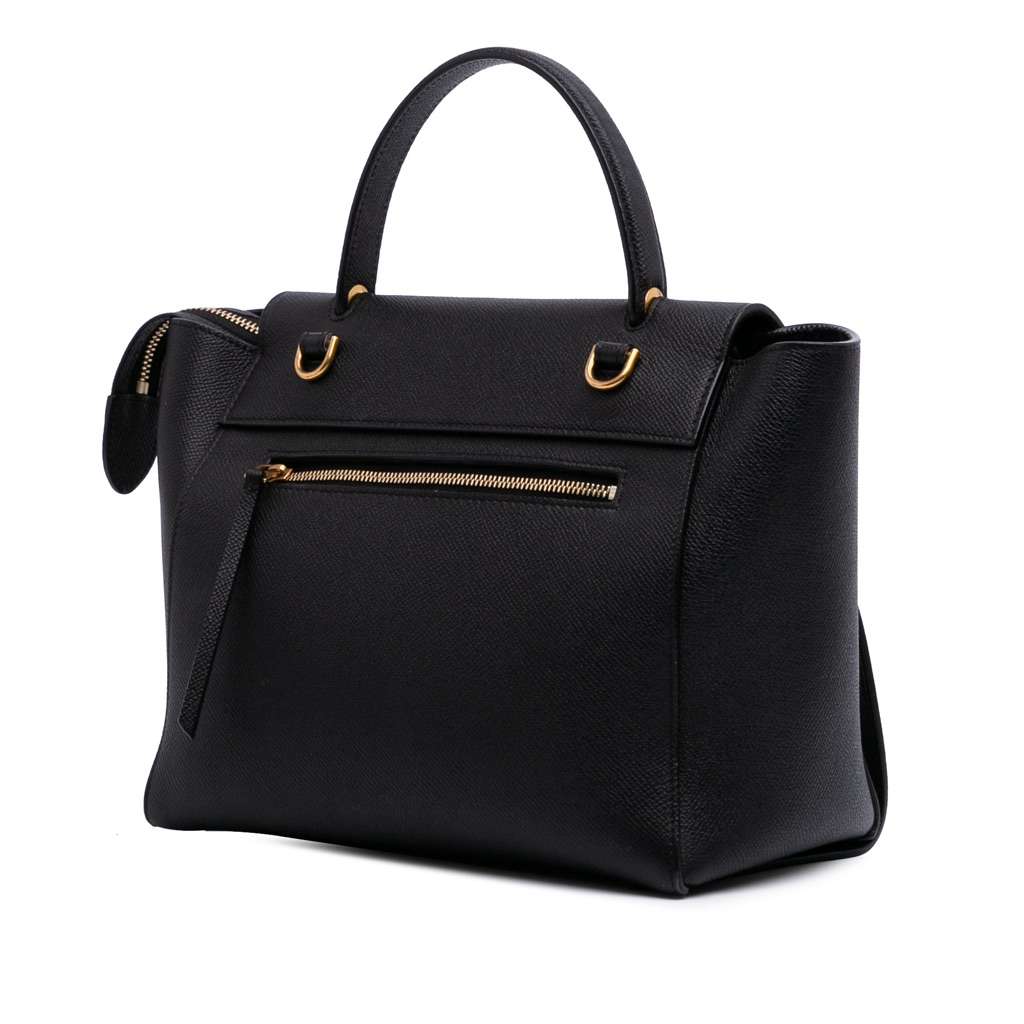 Celine Micro Grained Calfskin Belt Bag Black Leather Good - Back View