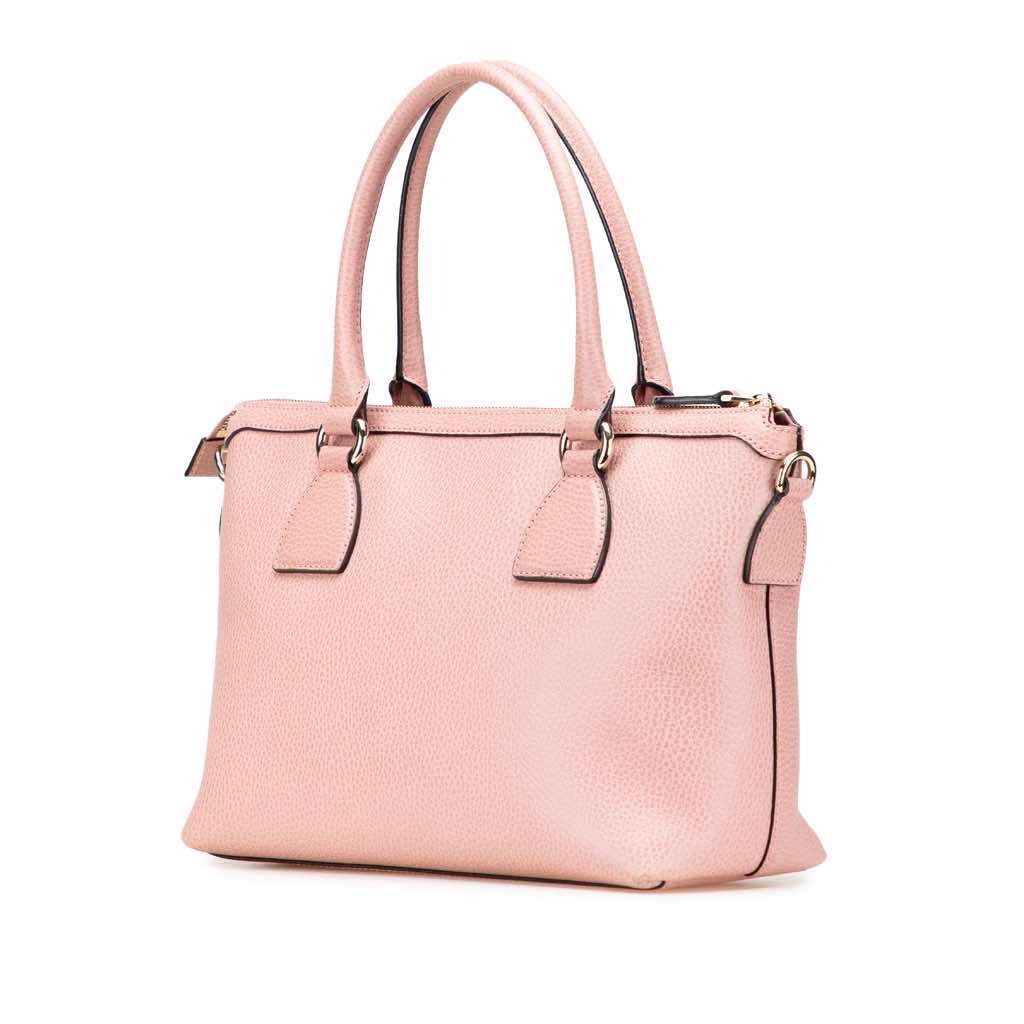 Gucci Dollar Calfskin GG Charm Satchel Pink Leather Very good condition - Back View