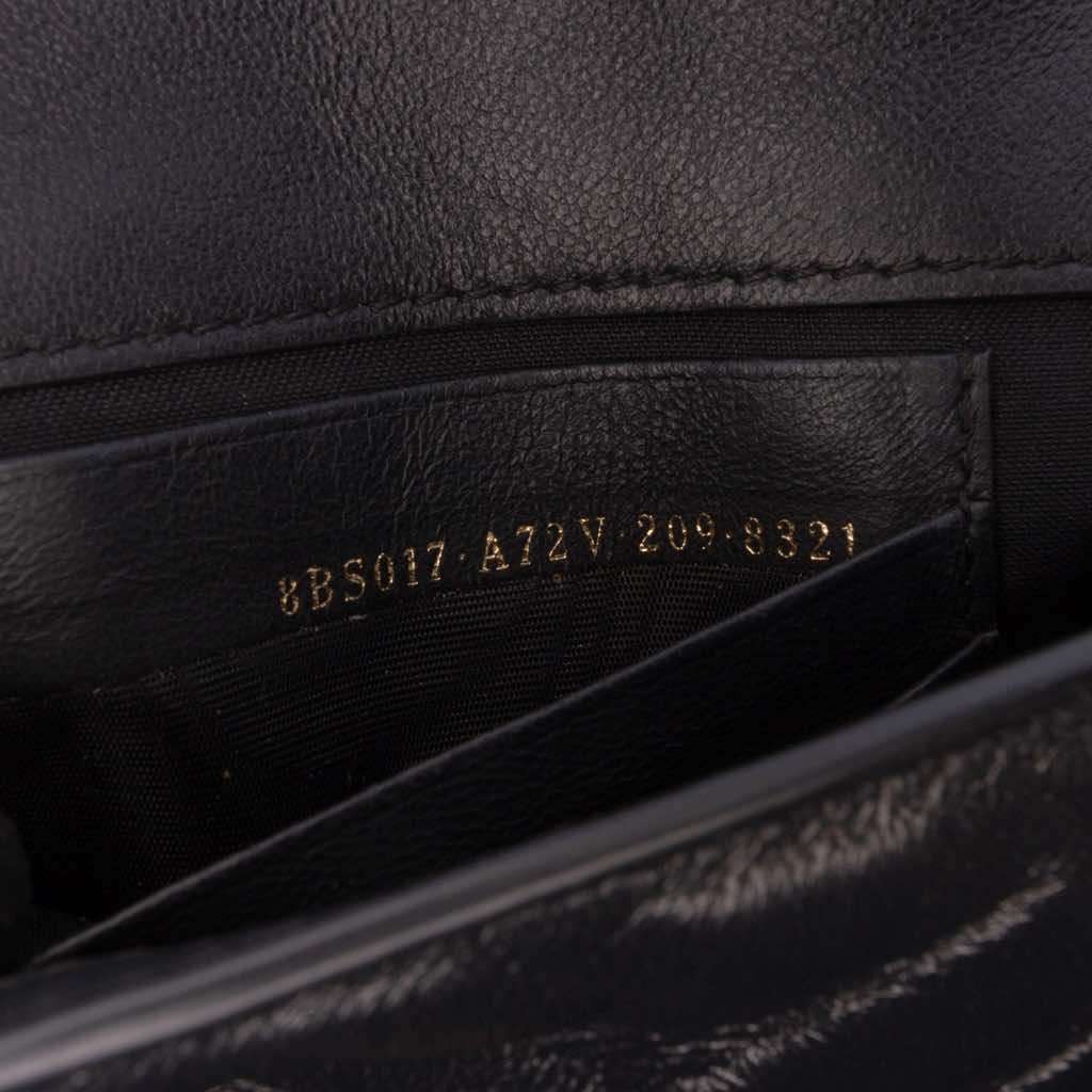 Fendi Mini Zucca Embossed Leather Baguette Satchel Black Leather Good - Box View