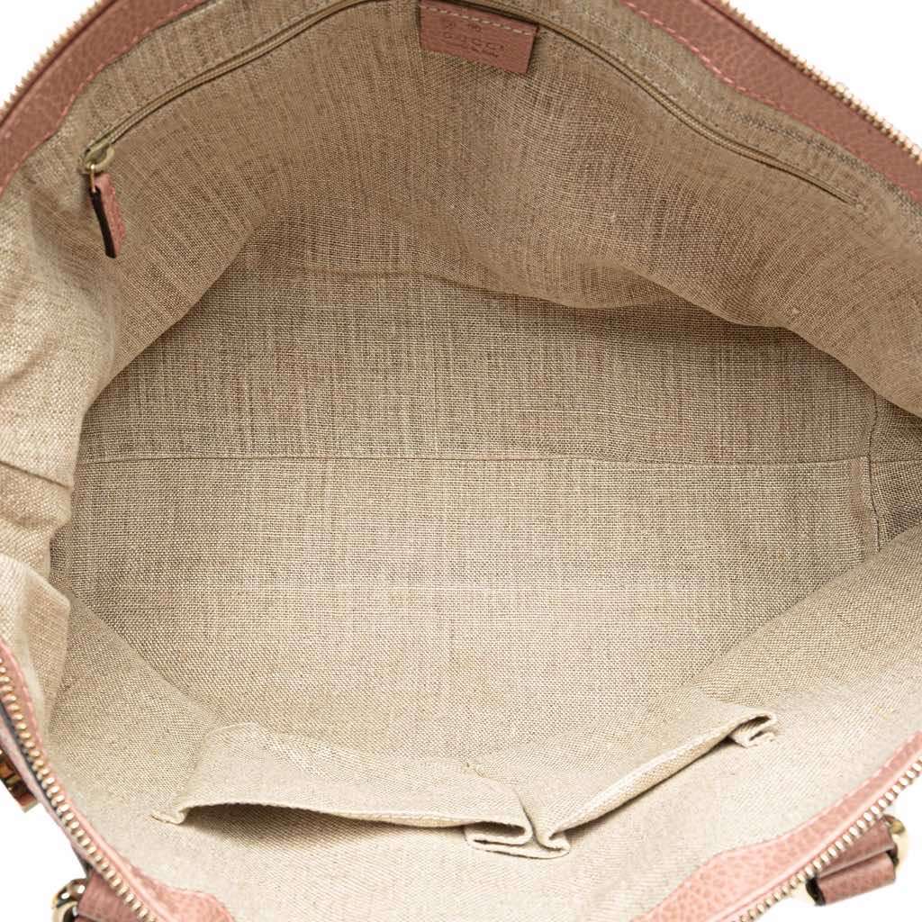 Gucci Dollar Calfskin GG Charm Satchel Pink Leather Very good - Model View