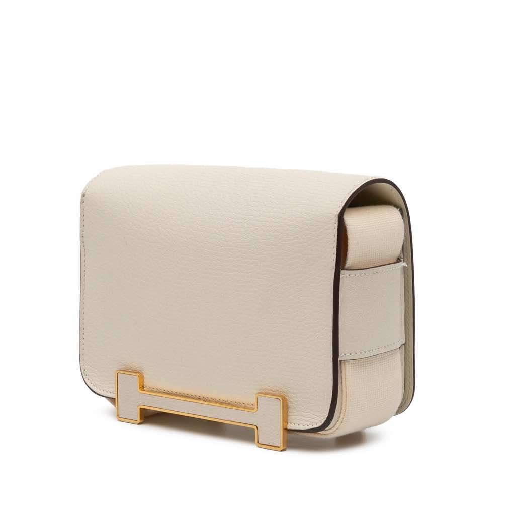 Hermès Chevre Mysore Geta White Leather Good condition - Back View