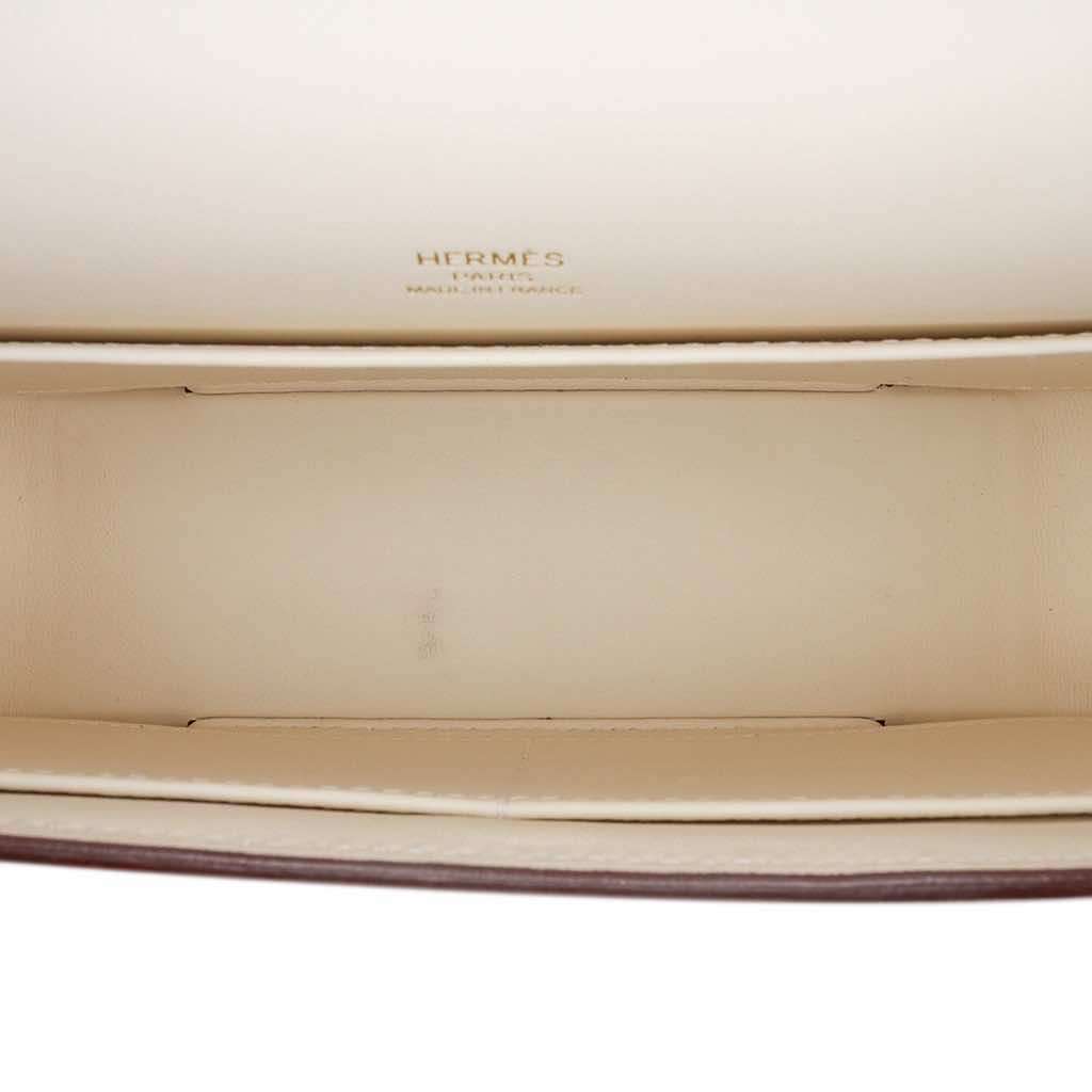 Hermès Chevre Mysore Geta White Leather Good condition - Model View