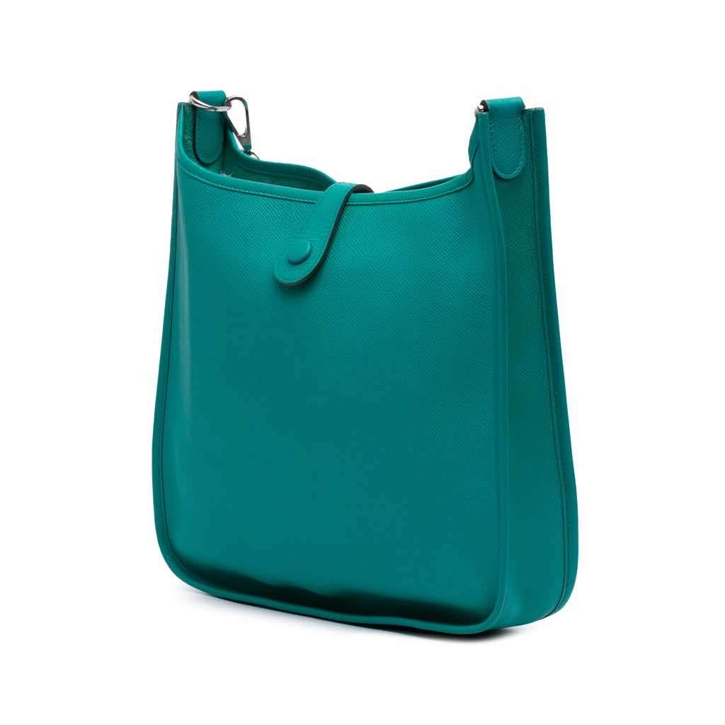 Hermès Epsom Evelyne PM Blue Leather Good condition - Back View