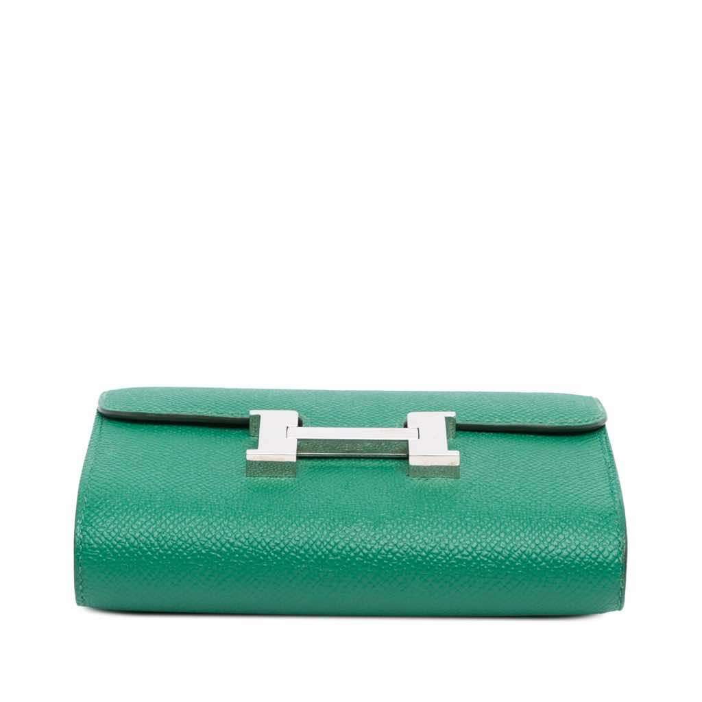 Hermès Epsom Constance Short Wallet Green Leather Good condition - Inside View