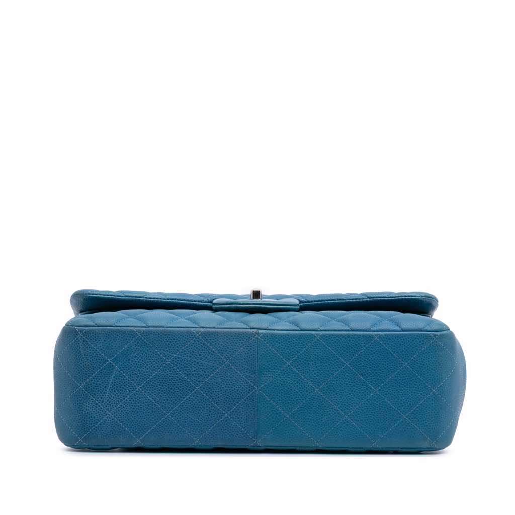 Chanel Jumbo Classic Caviar Double Flap Blue Leather Very good - Inside View