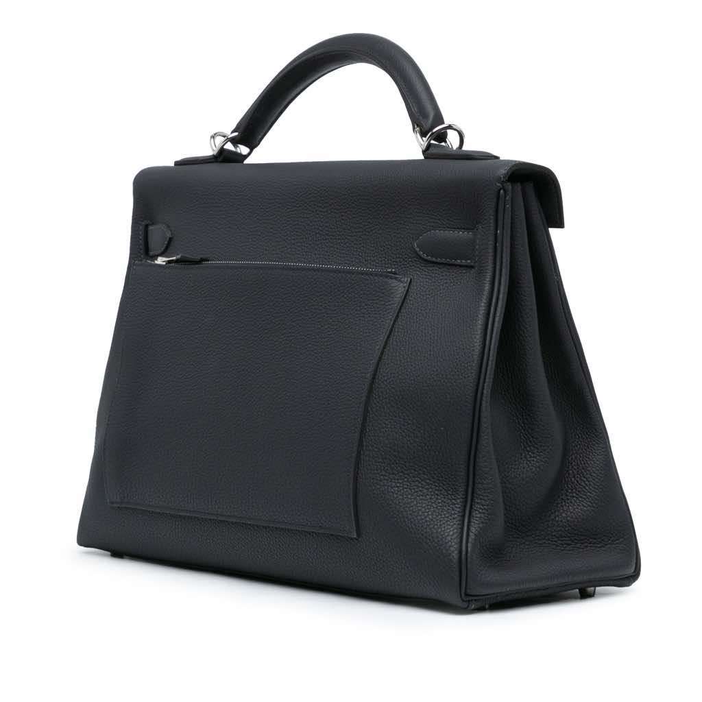 Hermès Togo Maxi Kelly 42 Black Leather Very good condition - Back View