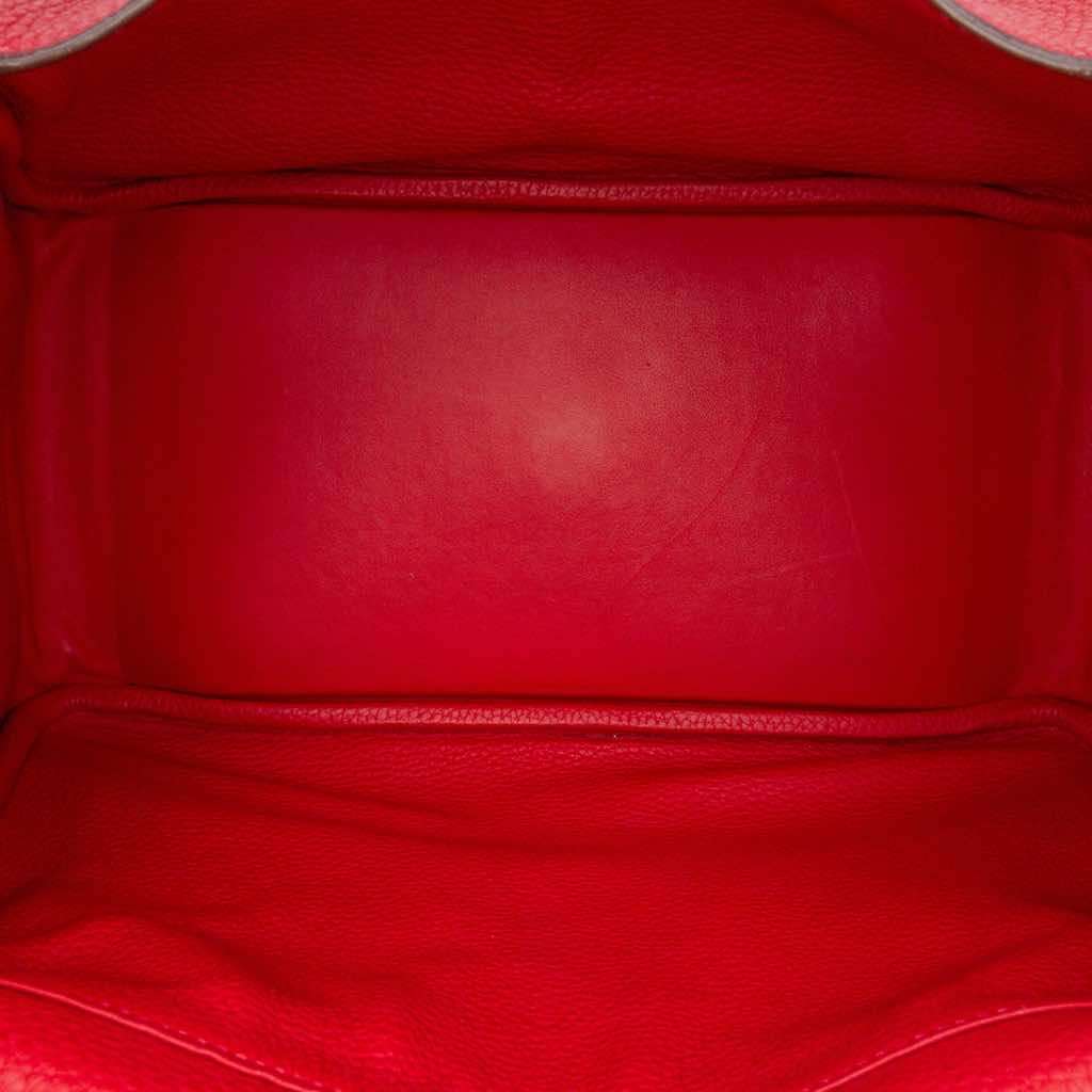 Hermès Clemence Lindy 30 Red Leather Good condition - Model View