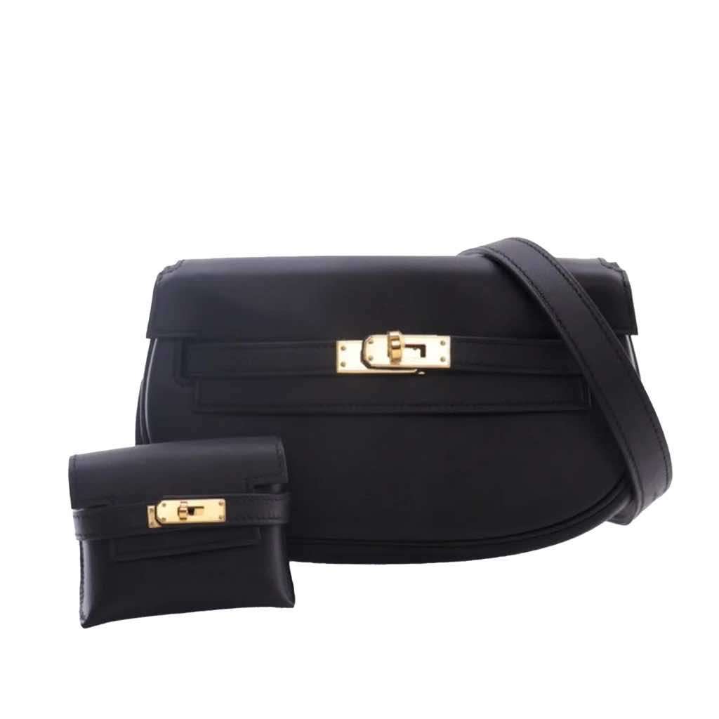 Hermès Swift Kelly Moove Black Leather Very good condition - Front View