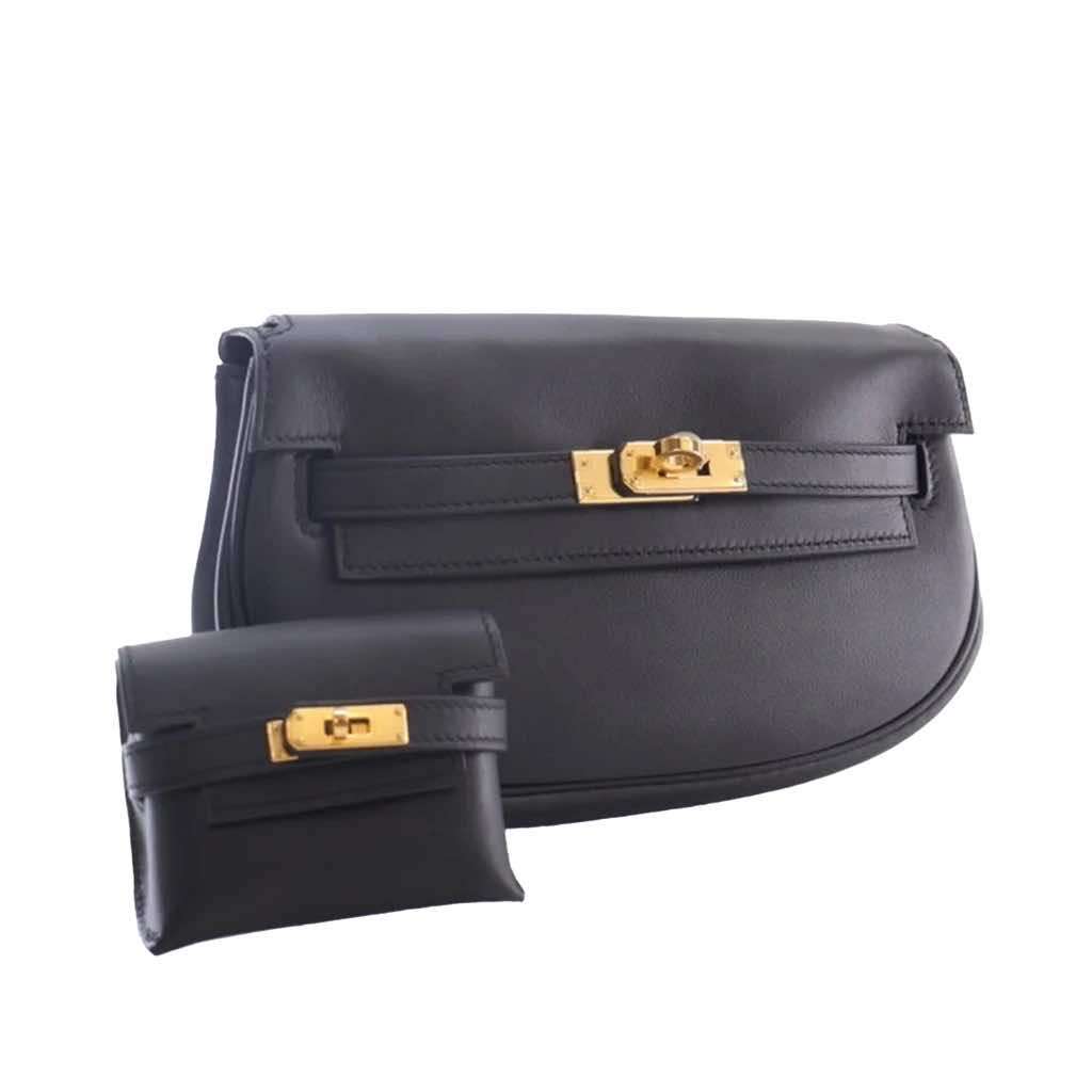 Hermès Swift Kelly Moove Black Leather Very good condition - Back View