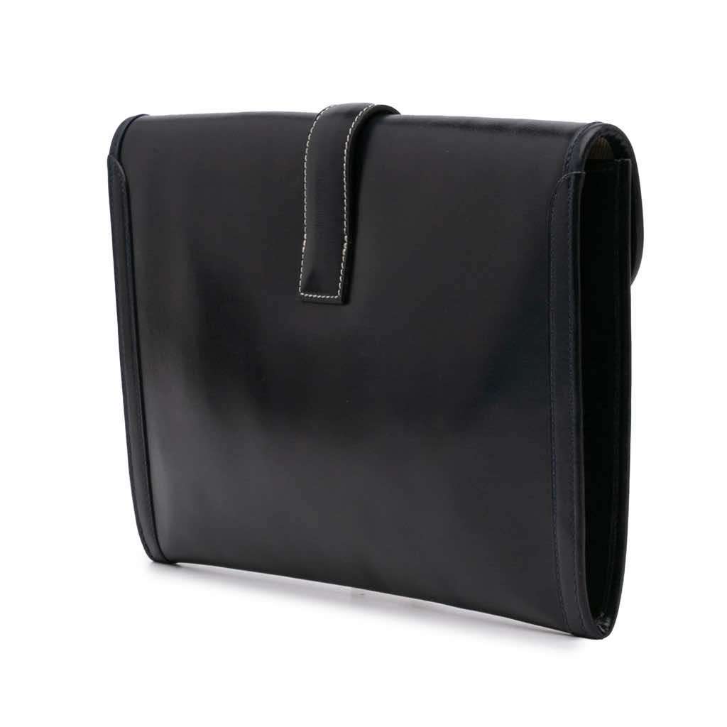 Hermès Box Calf Jige 29 Blue Leather Good condition - Back View