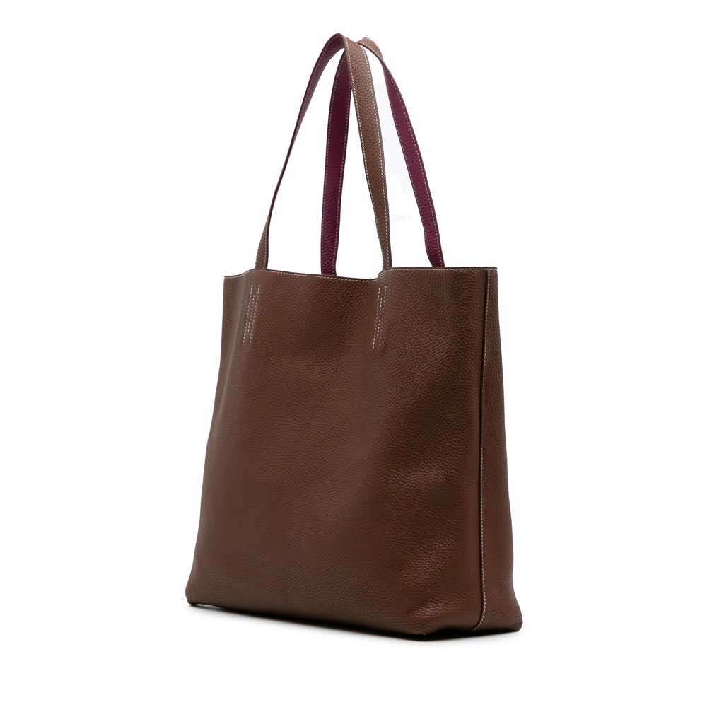Hermès Clemence Double Sens 36 Brown Leather Good condition - Back View