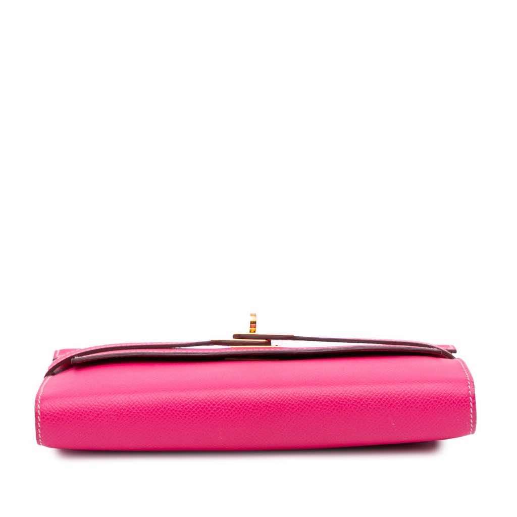 Hermès Epsom Kelly Longue Wallet Pink Leather Good condition - Inside View