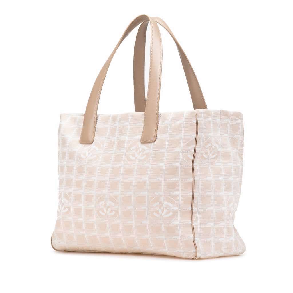 Chanel New Travel Line Nylon Tote Brown Good - Back View