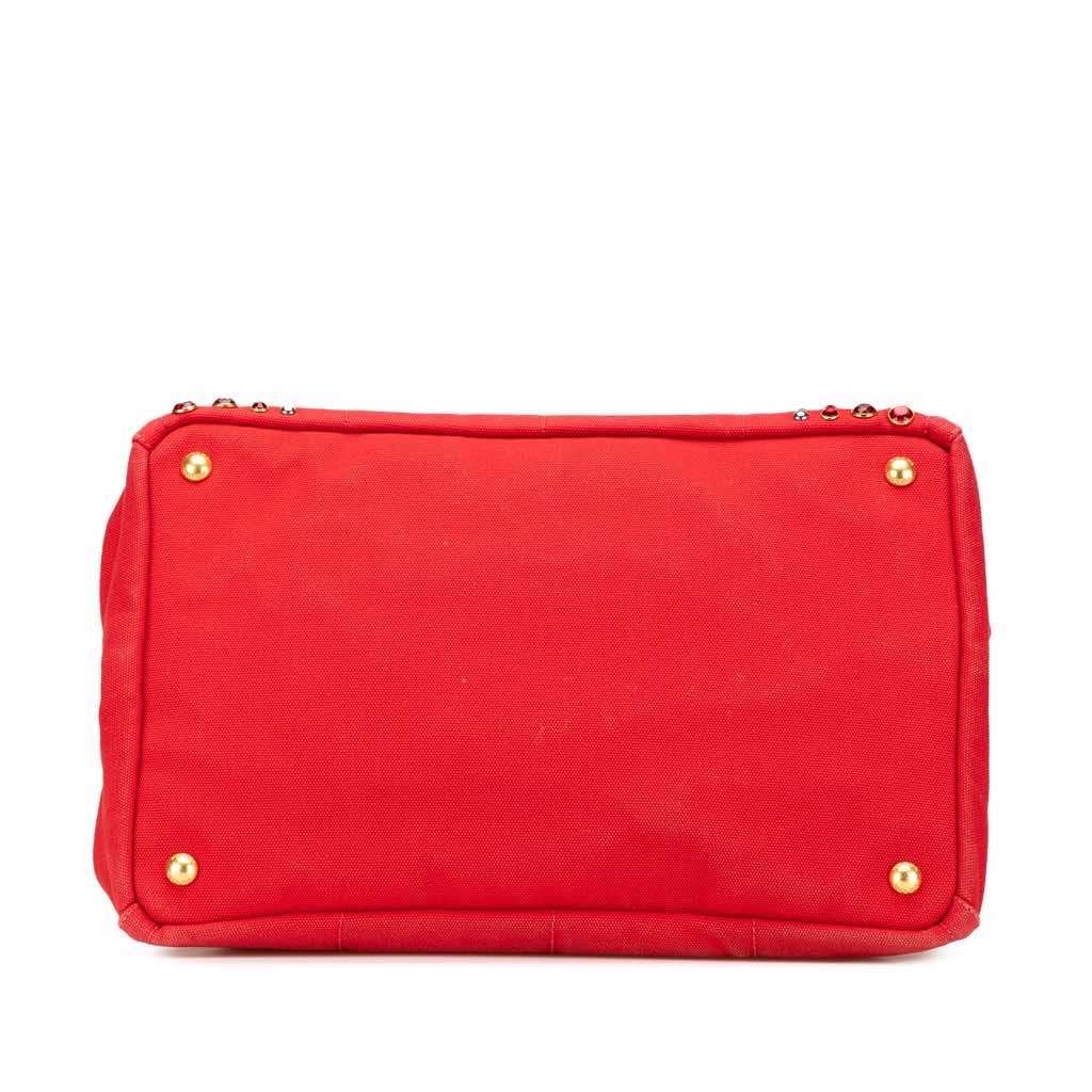 Prada Canvas Canapa Bijoux Satchel Red Good condition - Inside View